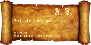 Melich Noémi névjegykártya